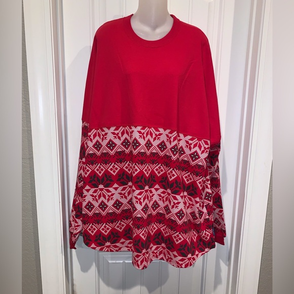 Spirit Jersey Plus Red Christmas Sweatshirt NWOT - Picture 1 of 4